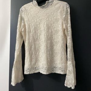 Vince Camuto lace bell sleeve top